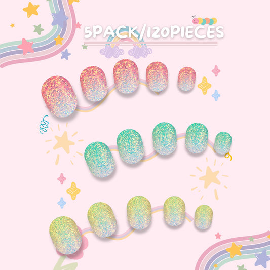 Pumkryth glitter nails for kids add sparkle to daily looks.