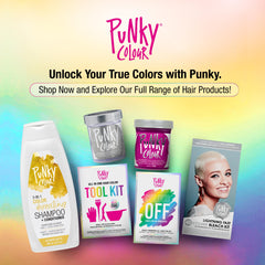 Punky Blondetastic after-use hair appears nourished with a glossy finish.