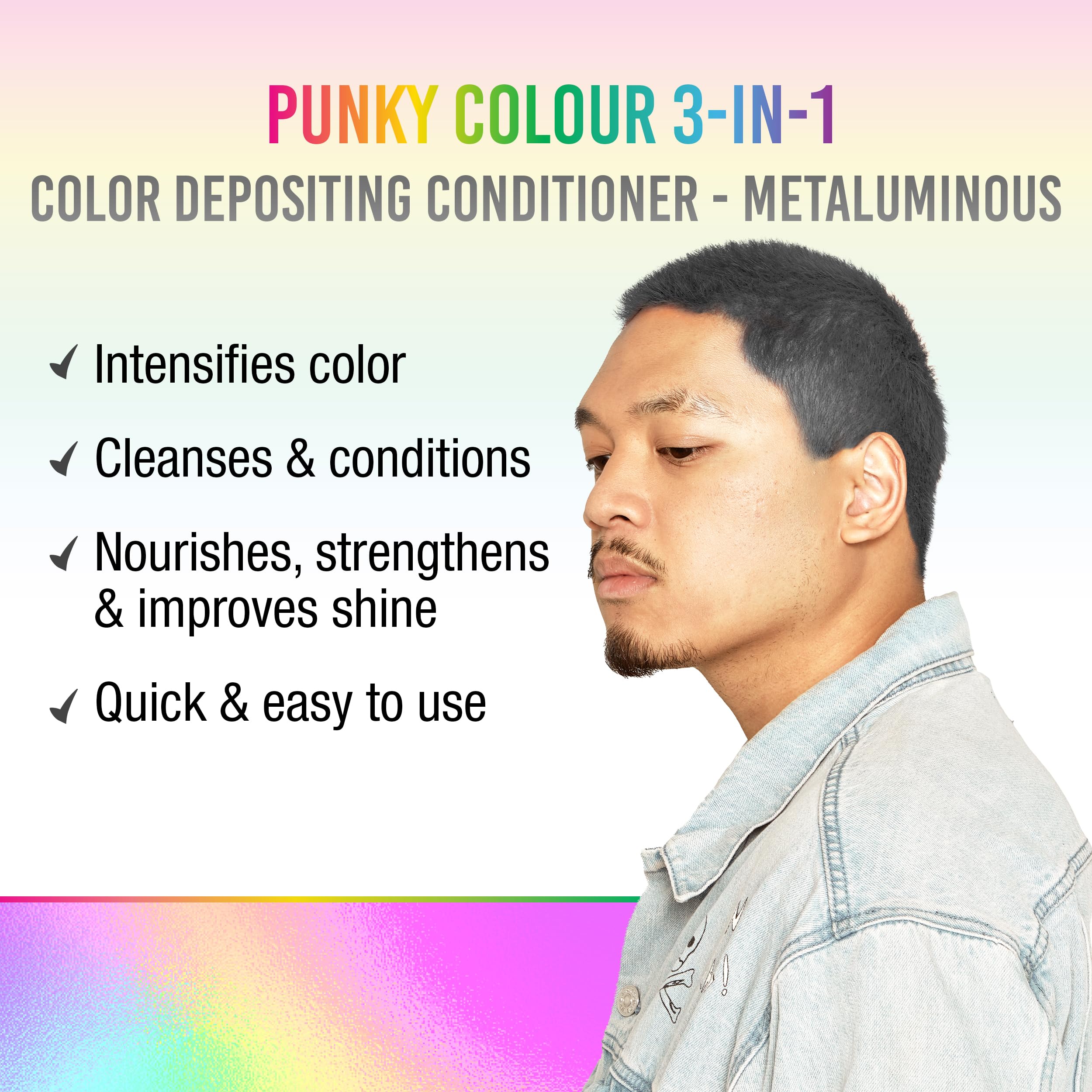Punky Colour 3-in-1 application shows even pigment distribution.