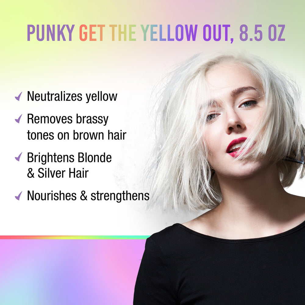 Punky Colour 3-in-1 Yellow Out label closeup highlights sulfate-free conditioning