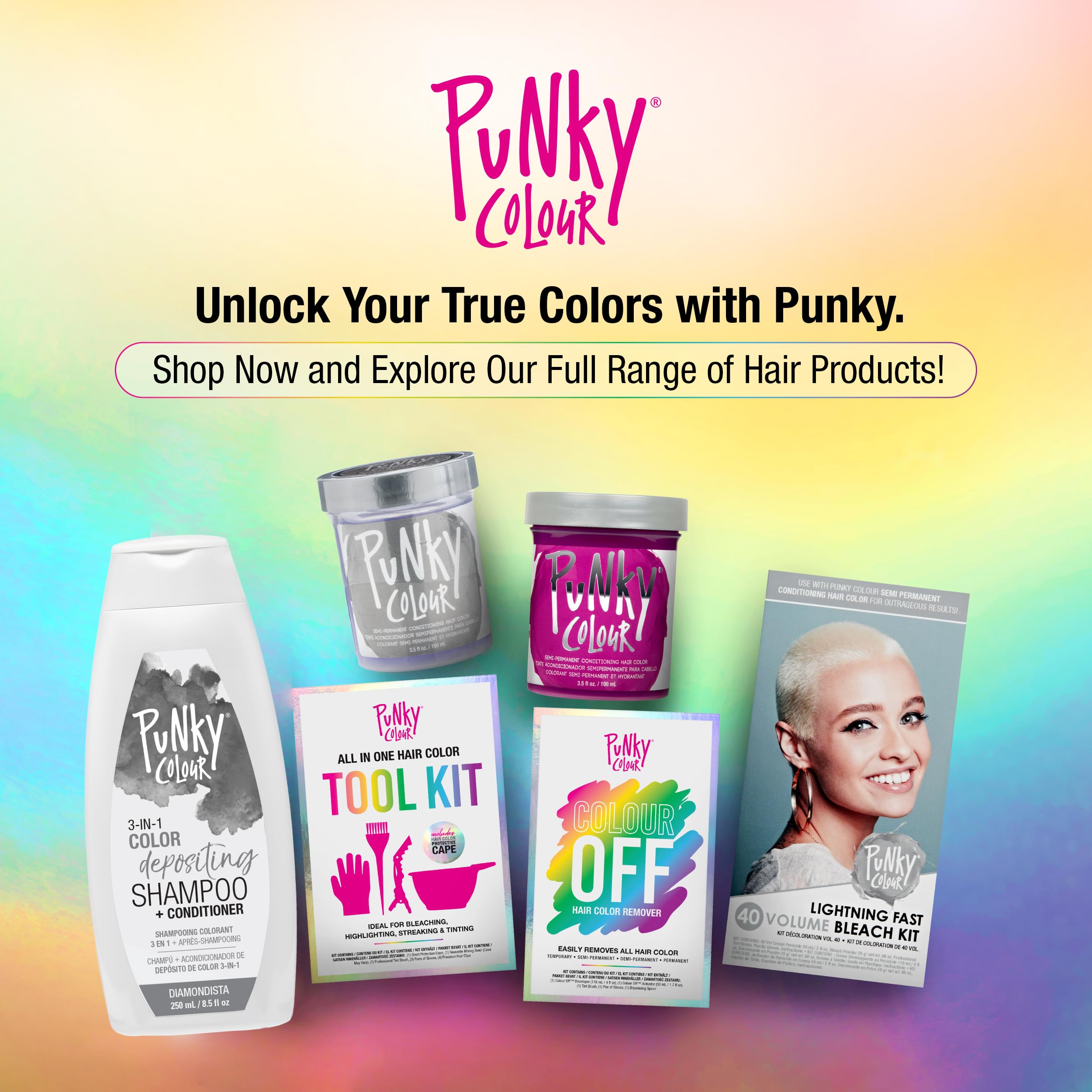 Punky Colour 3-in-1 Diamondista color swatches illustrate deposit options for customized results.