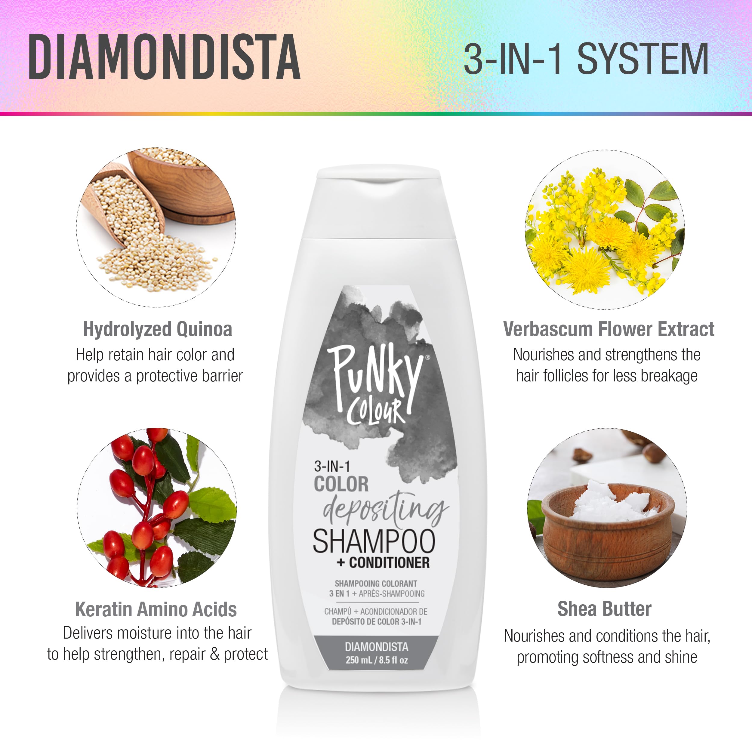 Punky Colour 3-in-1 Diamondista packaging highlights easy, color-refreshing care.