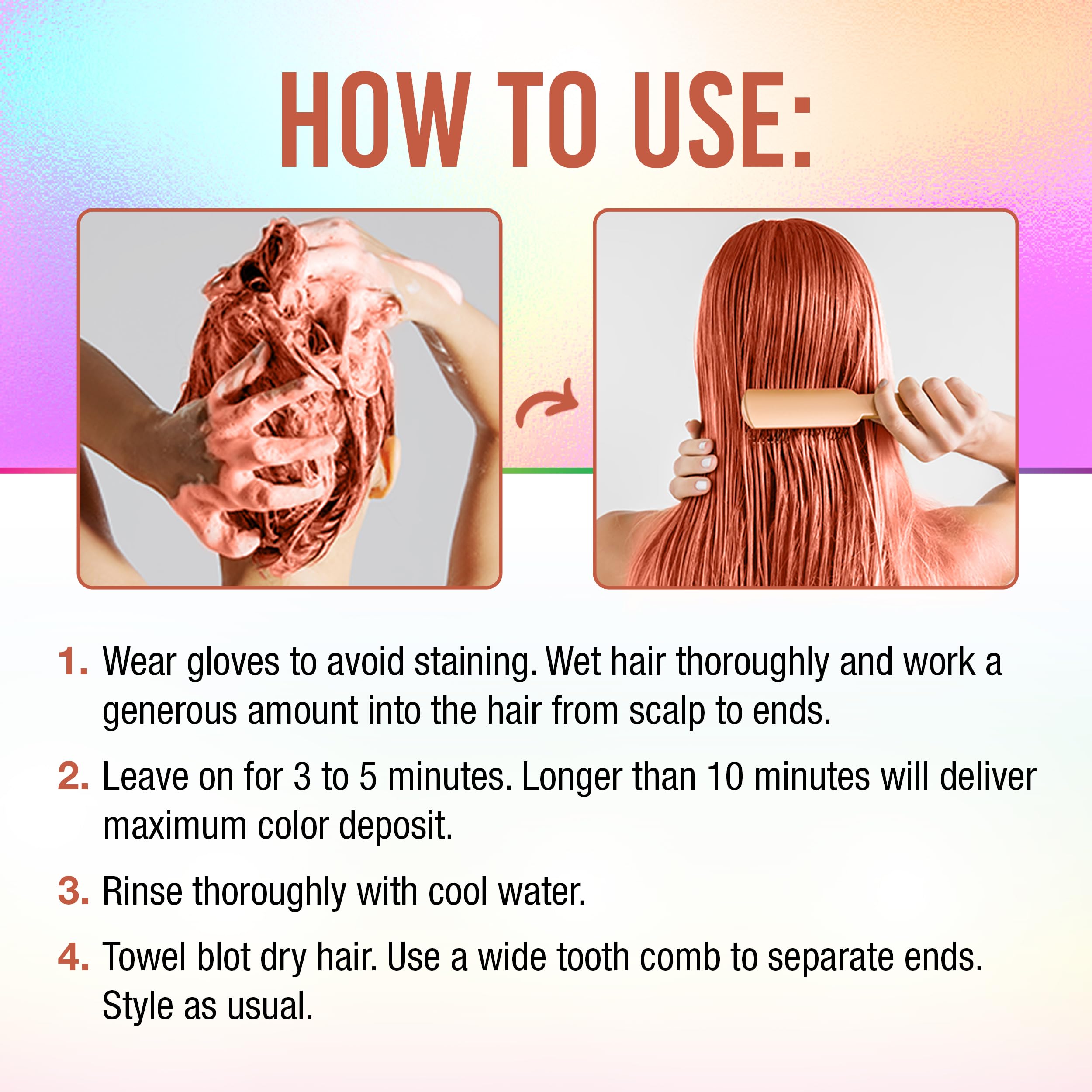 Punky Colour 3-in-1 after-wash results show vibrant color and shine