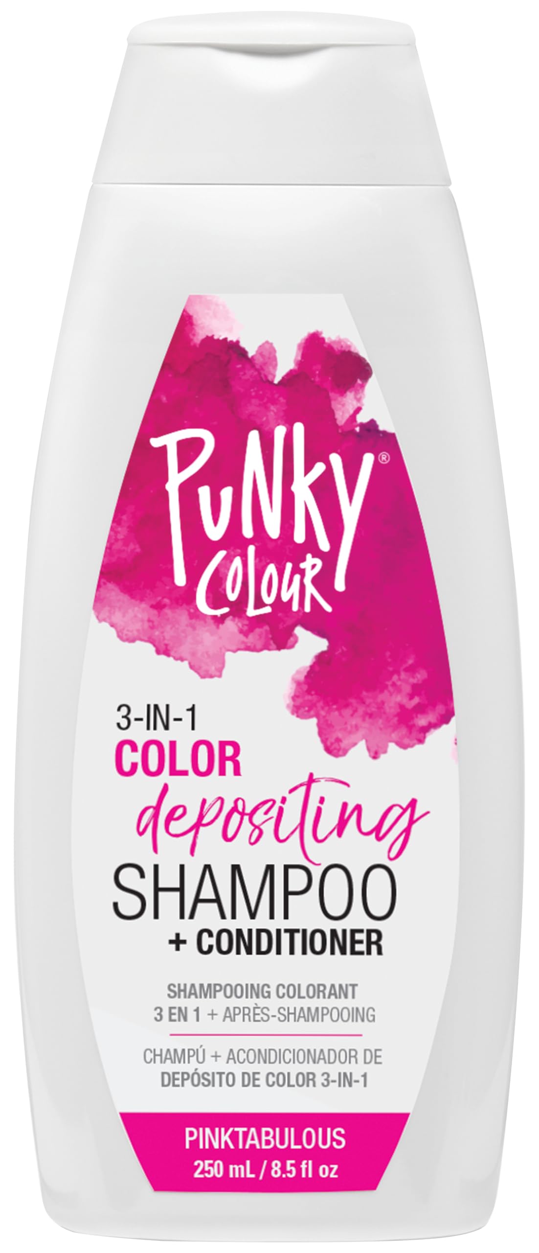 Punky Colour 3-in-1 Pinktabulous bottle shown for vibrant color deposit and conditioning.