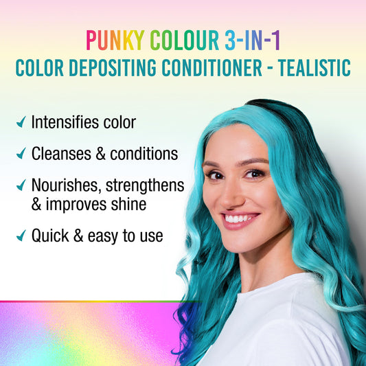 Punky Colour Tealistic lather close-up highlighting cleansing action and subtle tint