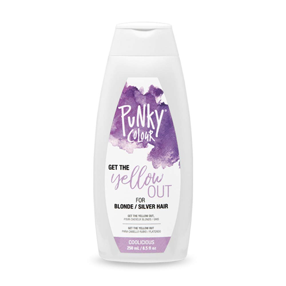 Punky Coolicious Purple Toner bottle showing 3-in-1 color depositing action for brassiness neutralization.