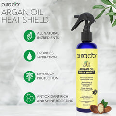 PURA D'OR Heat Shield spray ready for detangling protection during styling