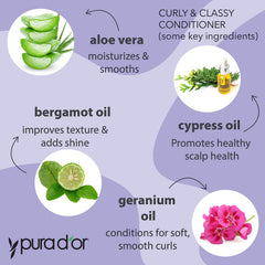 PURA D'OR Curly & Classy conditioner being poured for instant curl moisture.