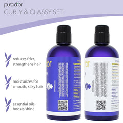 PURA D'OR Curly & Classy conditioner texture on wet hair for smooth detangling.
