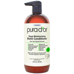 PURA D'OR Deep Moisturizing Conditioner bottle on shelf for hydrated, manageable hair.