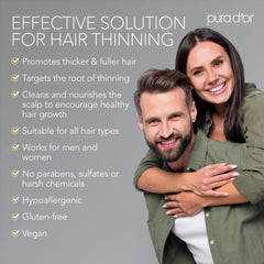 PURA D'OR lather demonstrates smoother, shinier hair after conditioning.