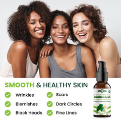 PURA VIDA MORINGA seed oil bottle pump for convenient daily care
