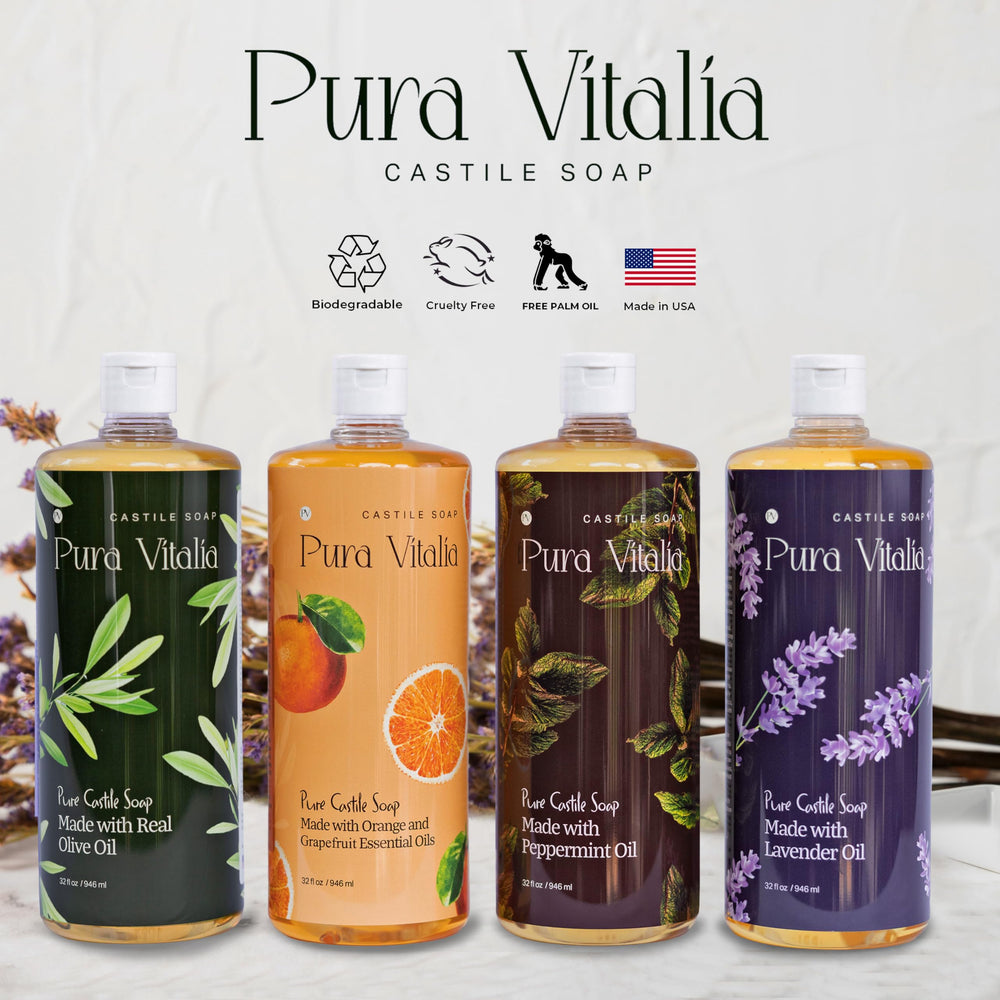 Pura Vitalia peppermint castile soap body cleanse with natural oils