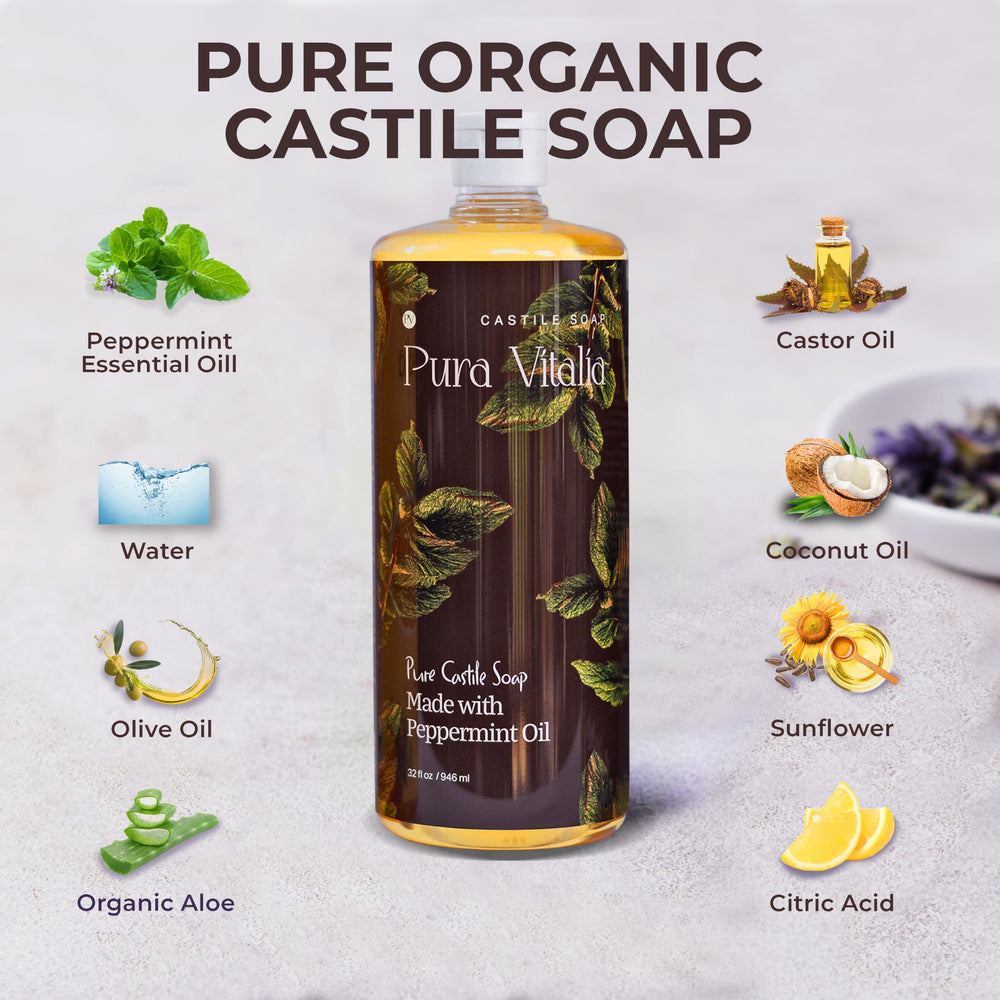 Pura Vitalia peppermint castile soap hand wash in daily routine