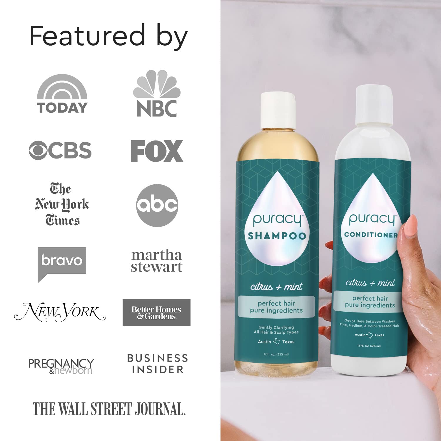 Puracy conditioner after use yields silky, manageable hair