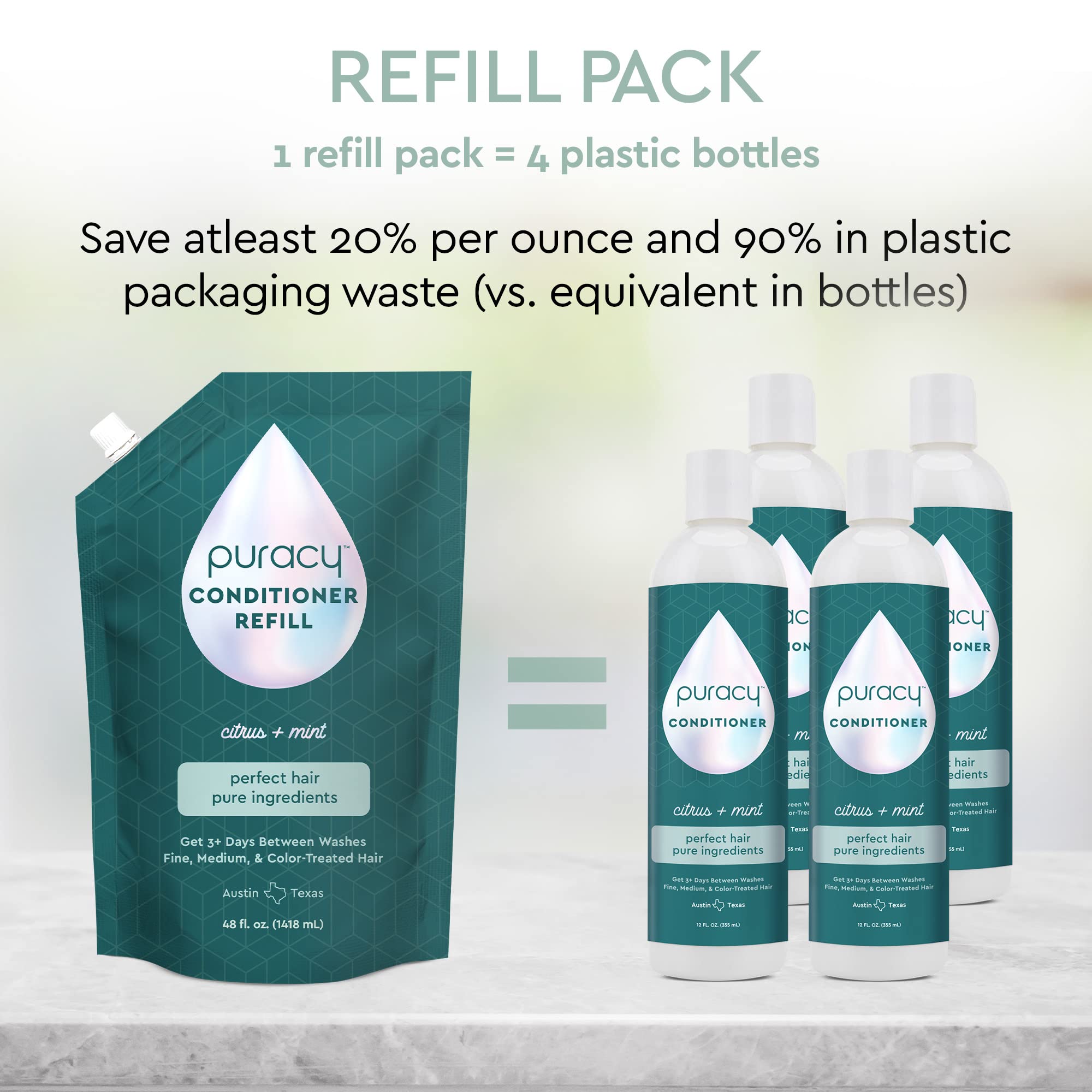 Puracy conditioner on color-treated hair close-up helps maintain vibrancy