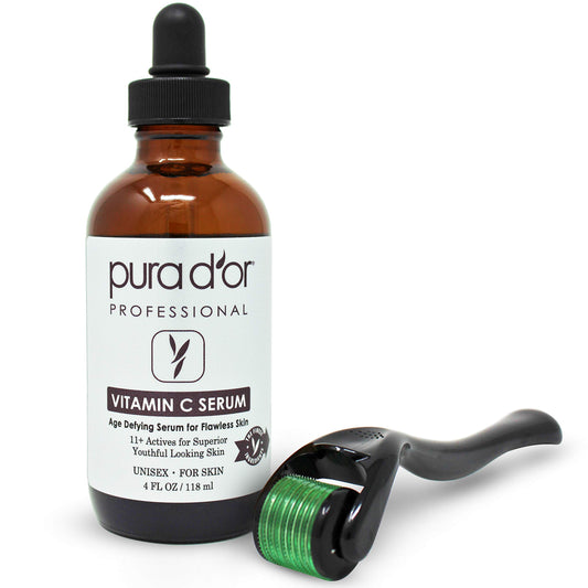 PURA D'OR vitamin C serum bottle for brighter, even tone