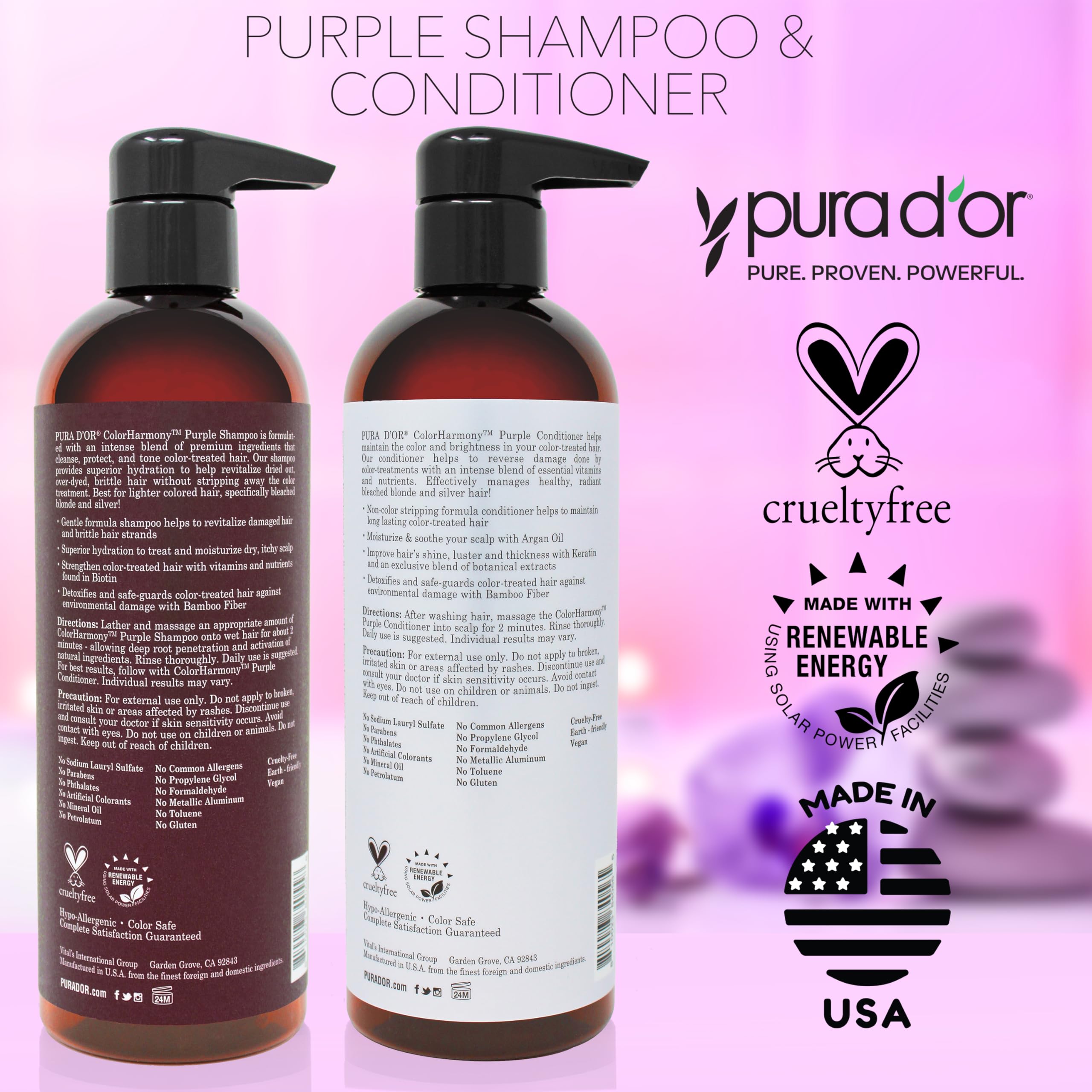 PURA D'OR Color Harmony packaging highlighting eco-conscious production