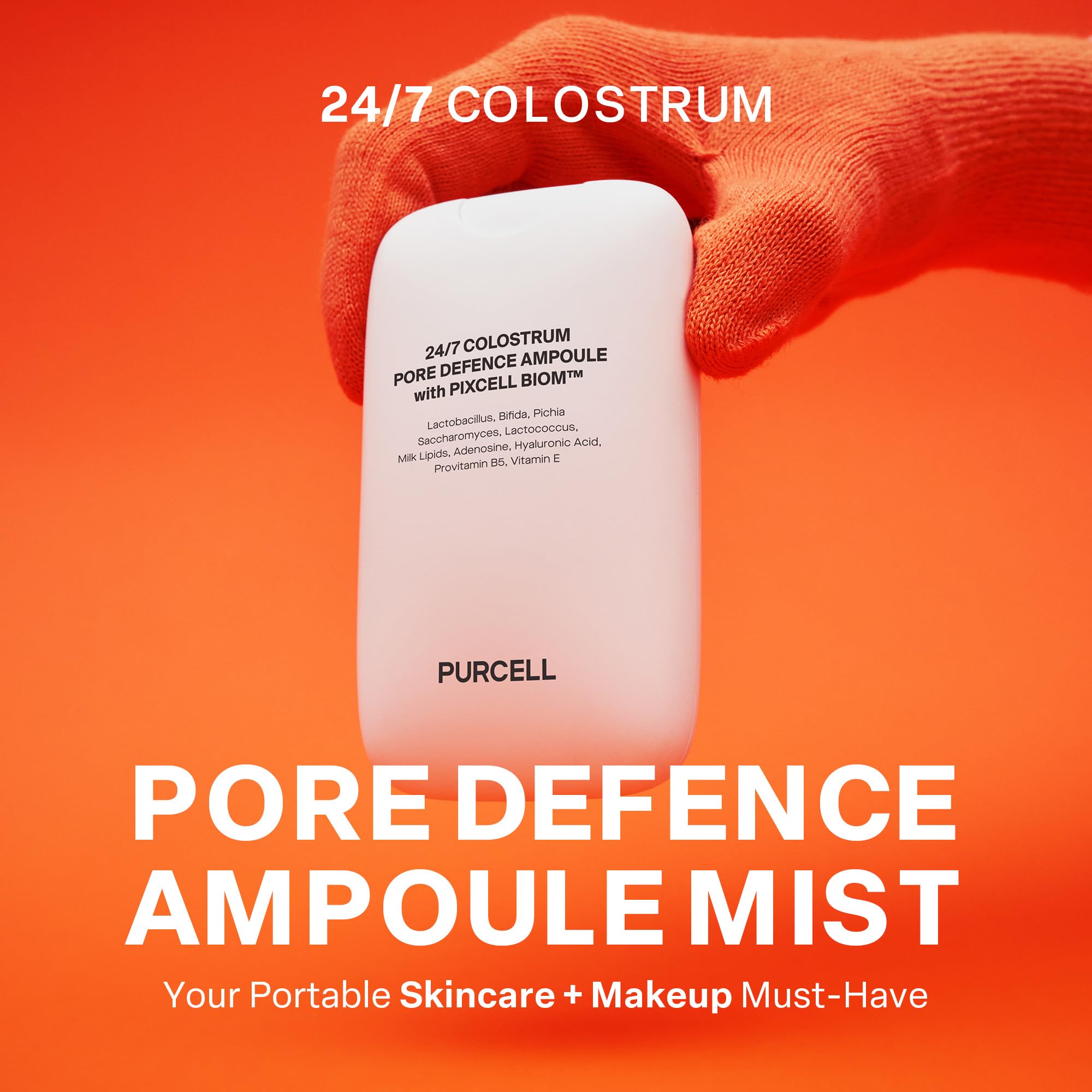 Purcell 24/7 mist spray action refreshes makeup mid-day