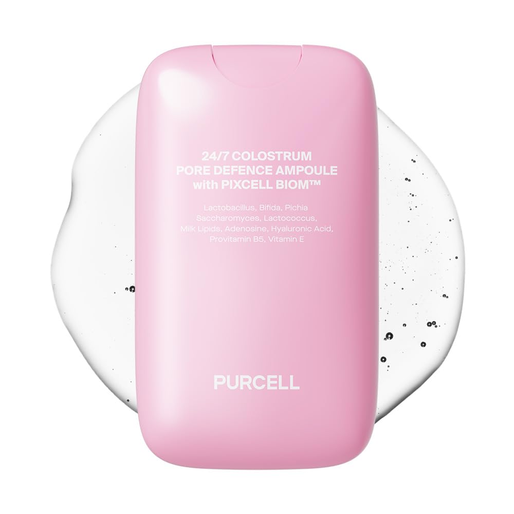 PURCELL 24/7 Colostrum Ampoule Mist pink bottle close-up showing compact packaging and hydration potential