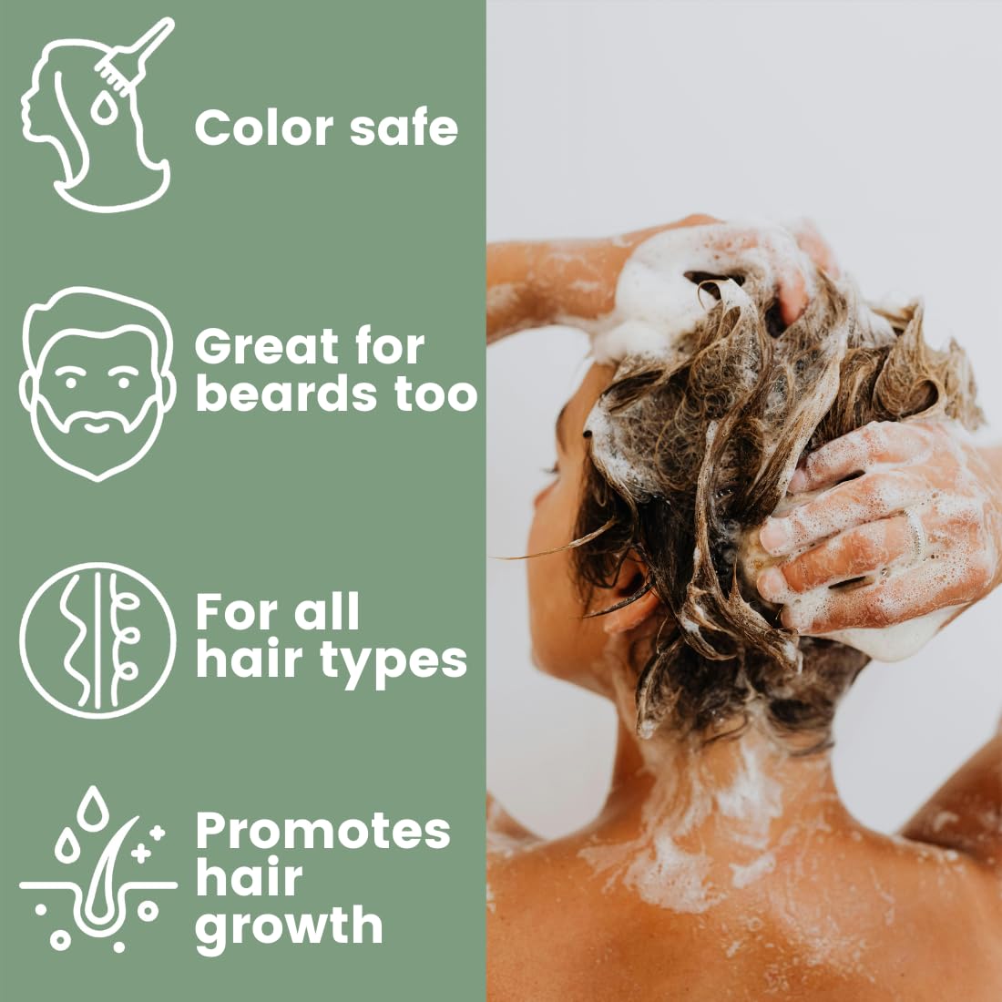 Ingredient list featuring rice protein for hair strengthening