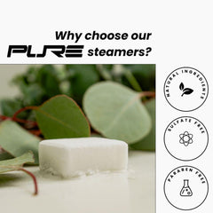 Pure Athlete lemon-menthol steamer releasing spa-like steam.