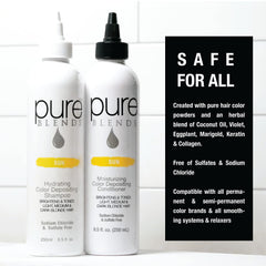 Pure Blends Sun Hydrating Color Depositing Shampoo healthy strands after color service.