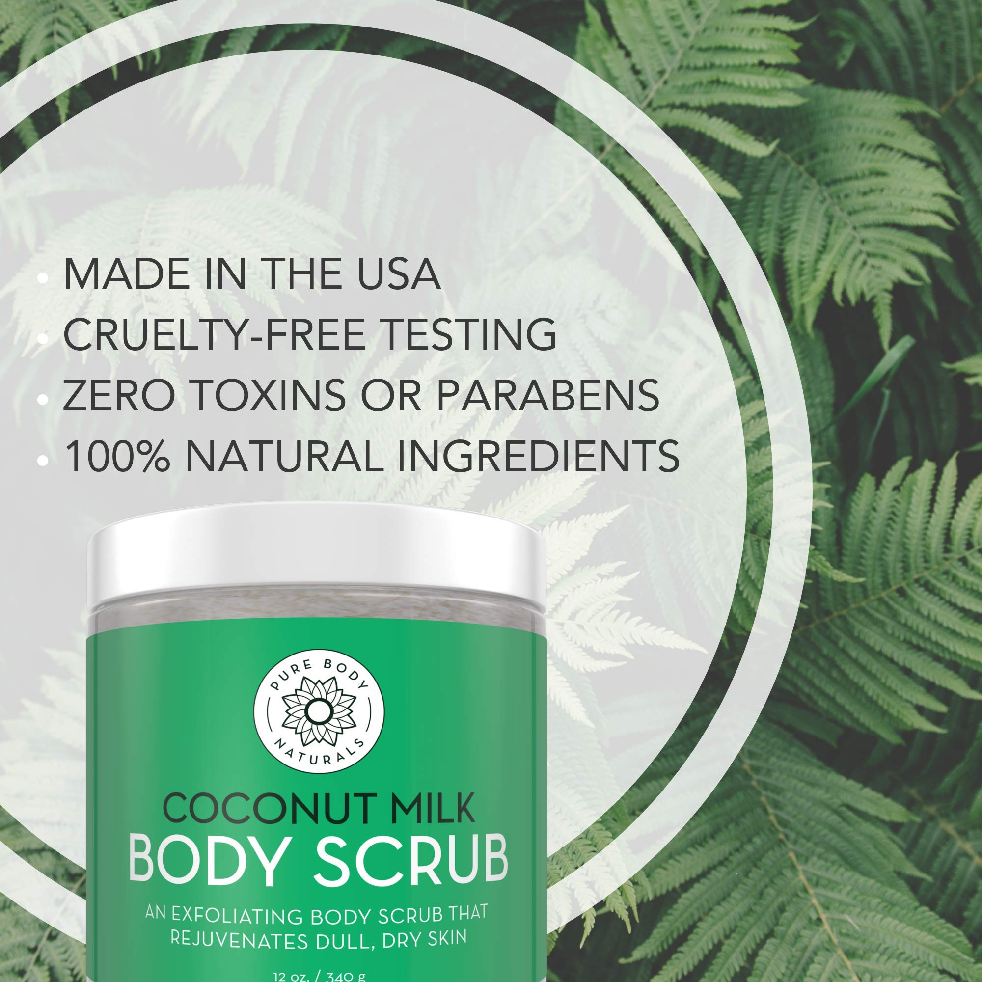 Pure Body Naturals Dead Sea salt crystals emphasizing mineral-rich exfoliation