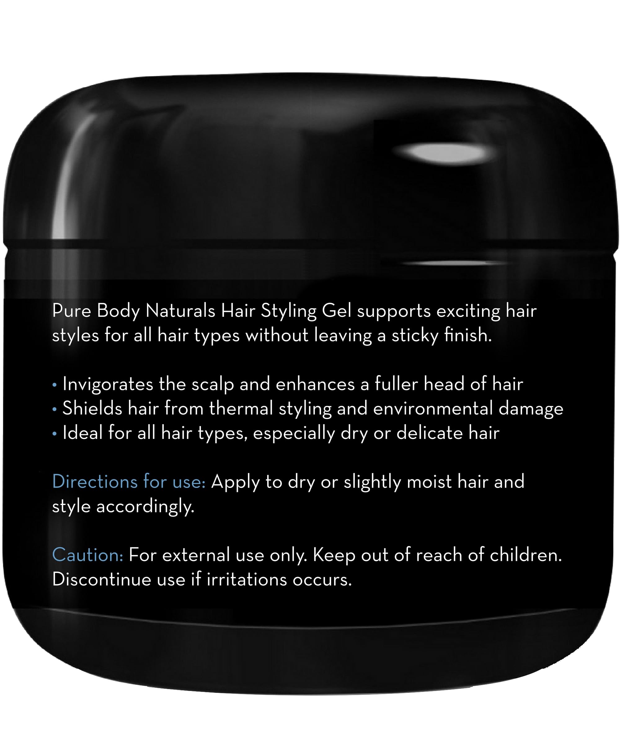 Pure Body Naturals Hair Gel close-up showing translucent texture