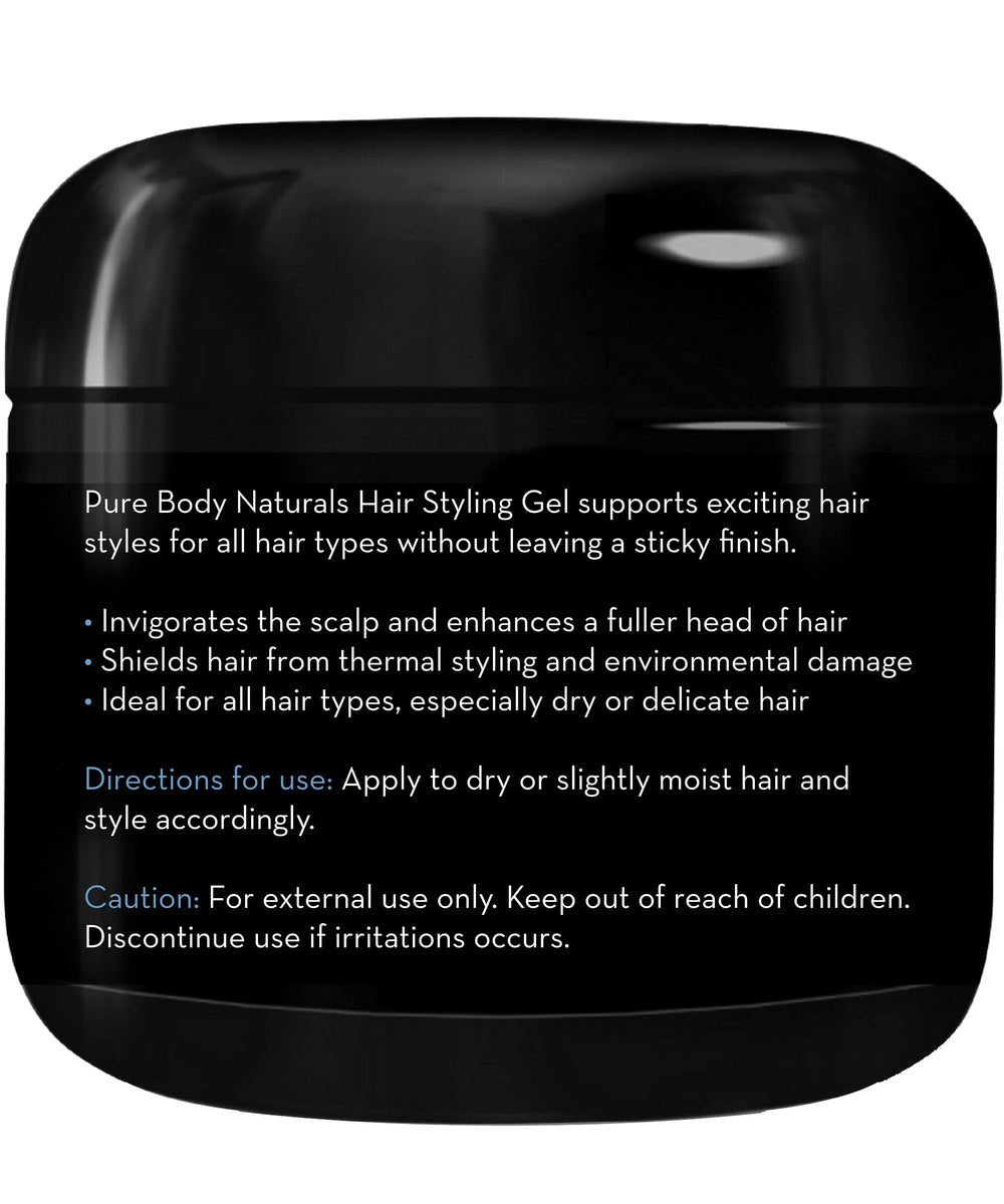 Pure Body Naturals Hair Gel close-up showing translucent texture