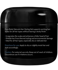 Pure Body Naturals Hair Gel close-up showing translucent texture