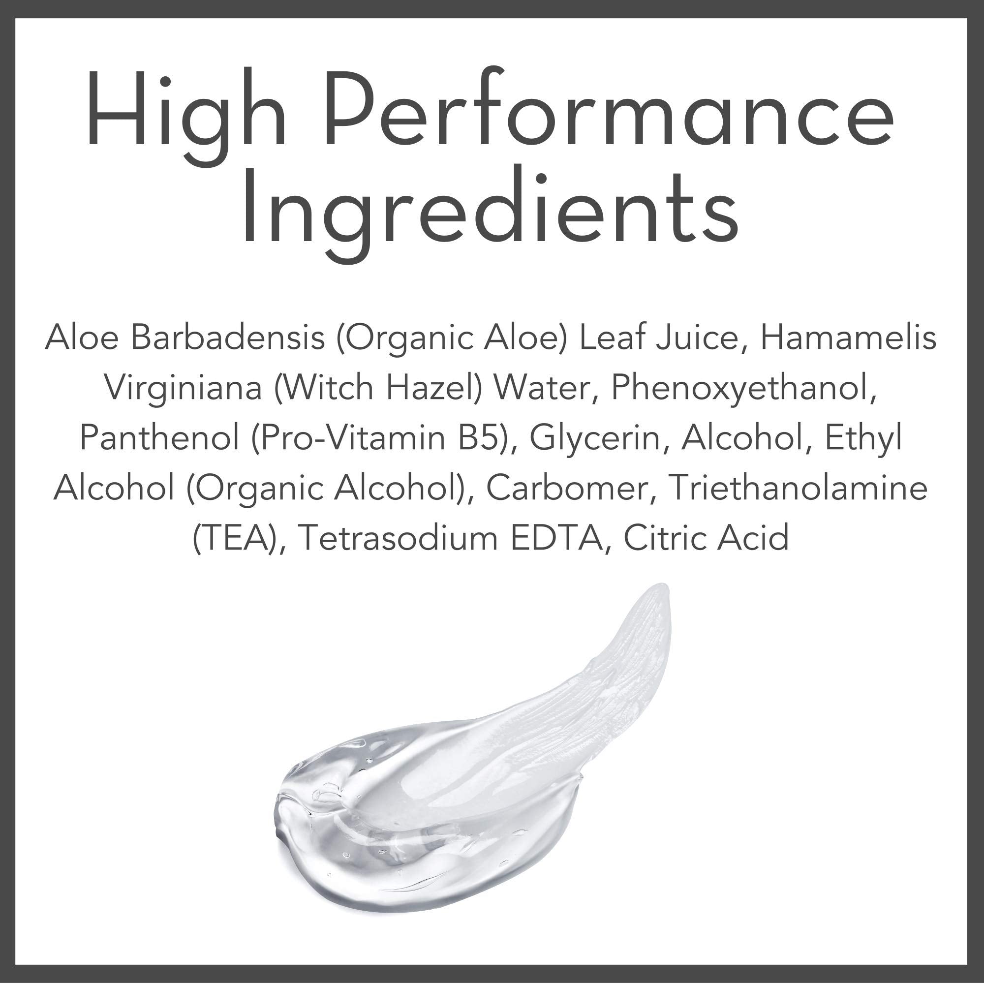 Pure Body Naturals Hair Gel ingredients list highlighting aloe