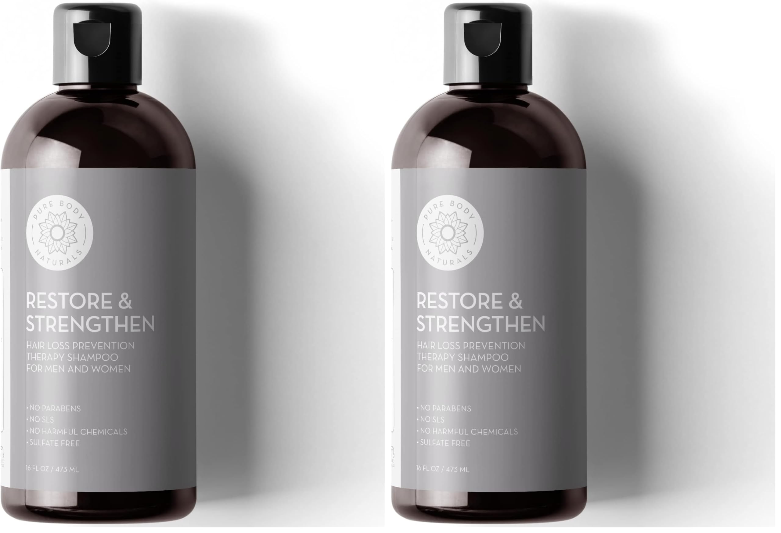 Pure Body Naturals Hair Loss Shampoo bottle 16oz supporting thinning hair care