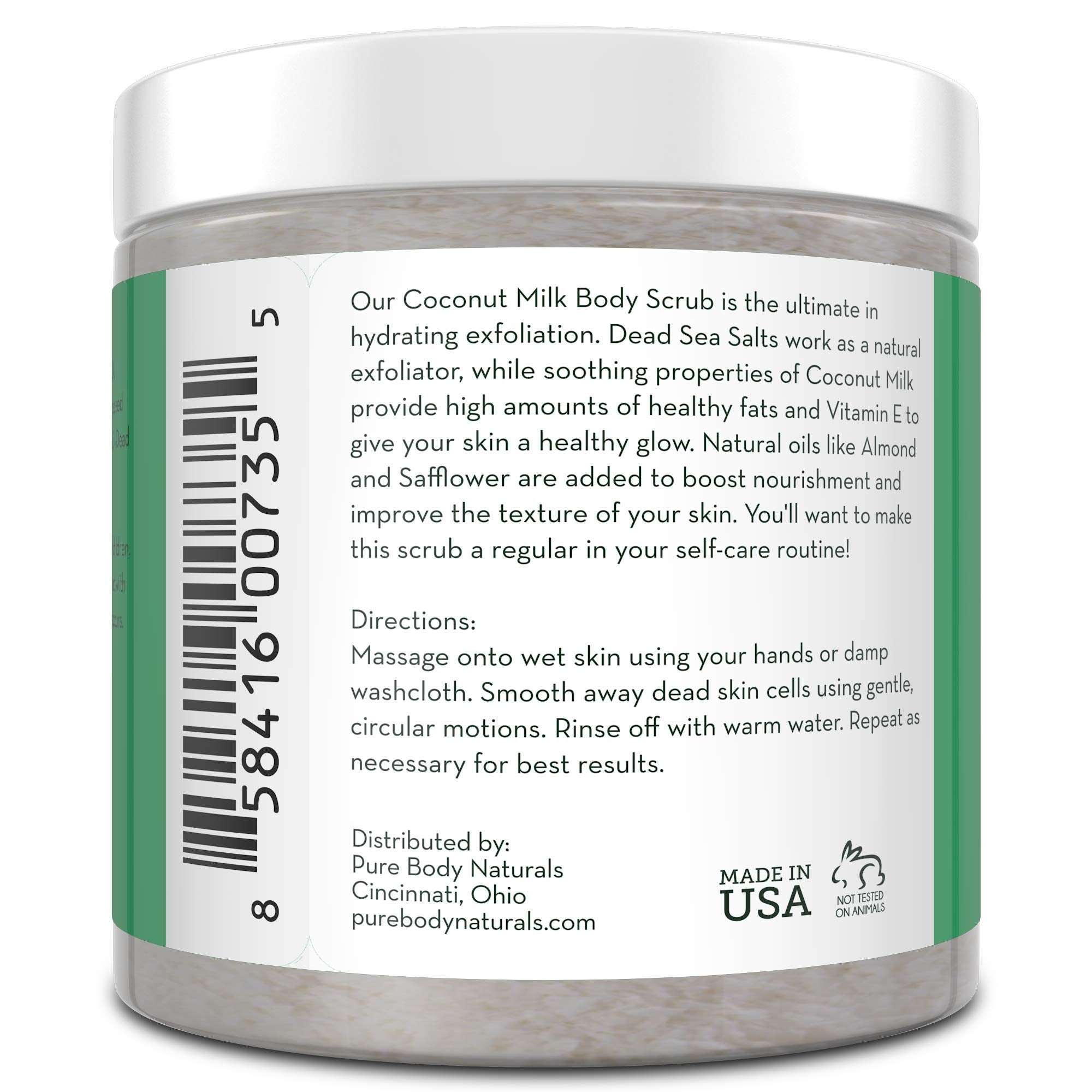 Pure Body Naturals natural ingredients label highlighting toxin-free formula