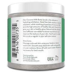 Pure Body Naturals natural ingredients label highlighting toxin-free formula