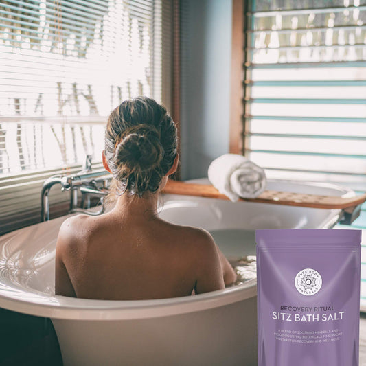 Pure Body Naturals Sitz Bath Salt salts close-up highlights calming botanicals