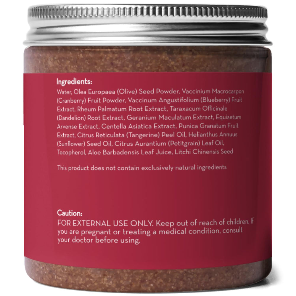 Pure Body Naturals Superfruit Smoothie Scrub jar with natural ingredients label