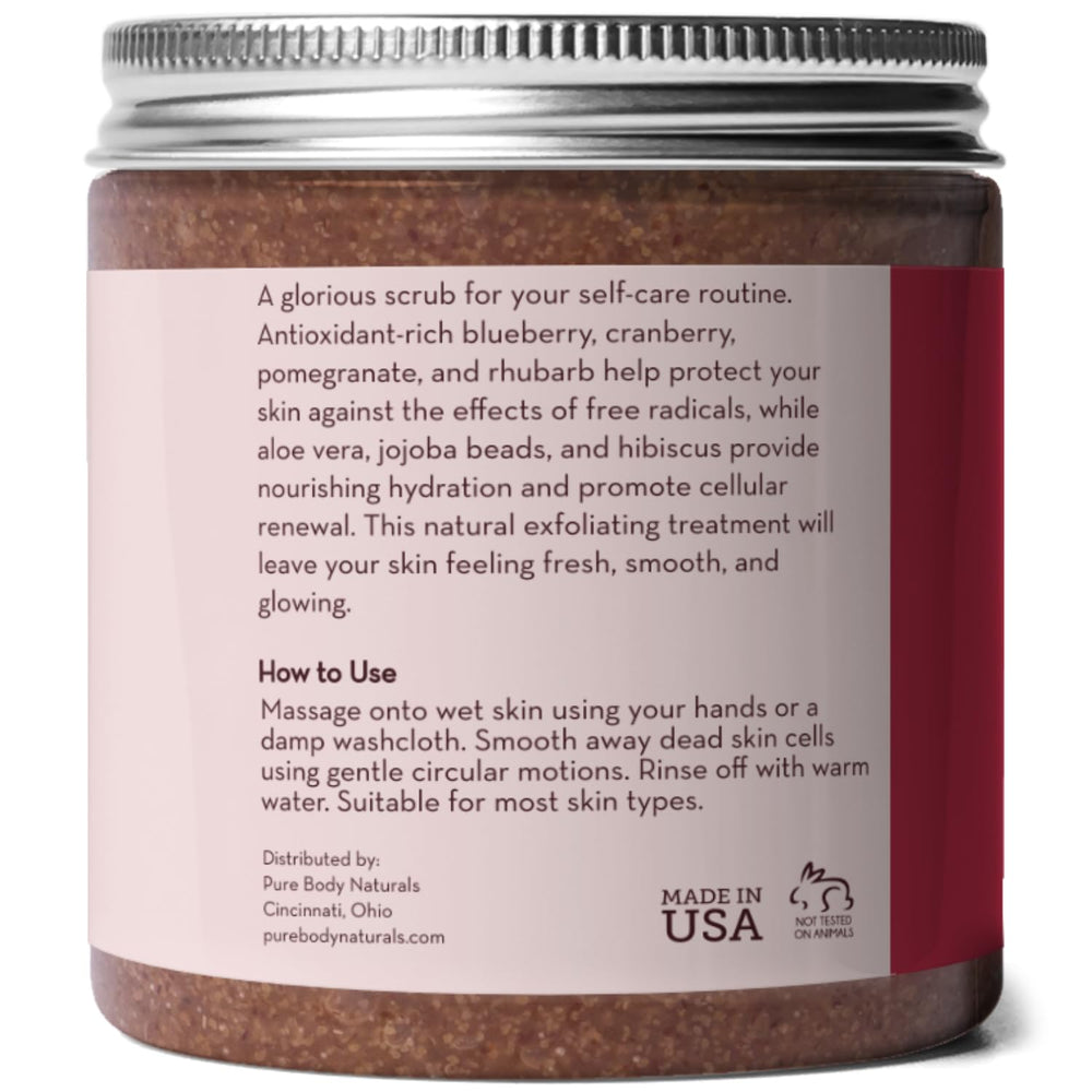 In your morning routine, Pure Body Naturals scrub promotes refreshed skin