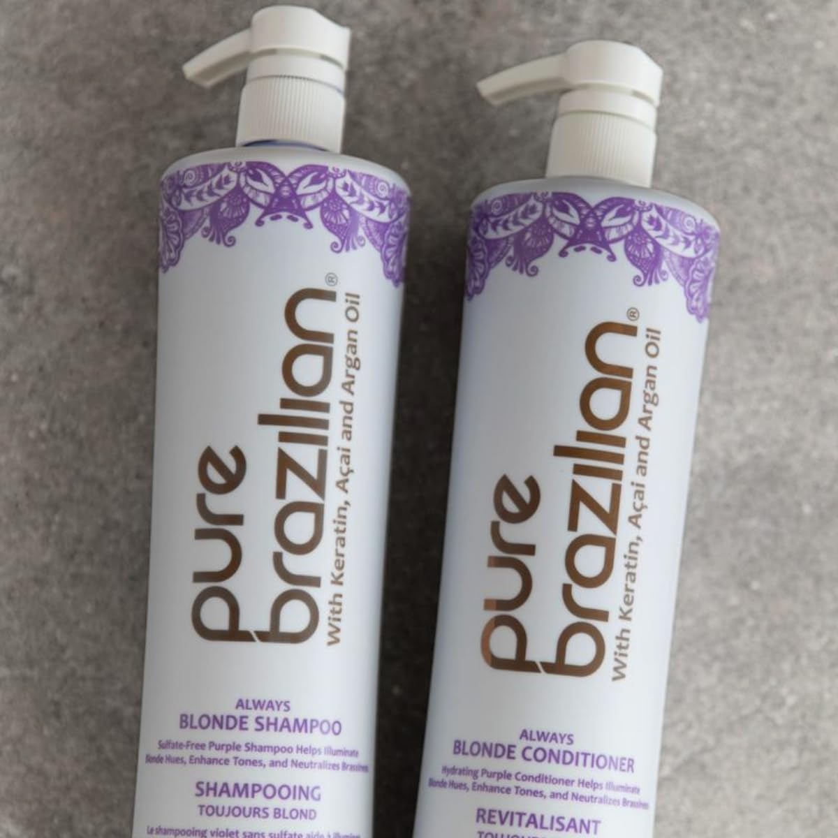 Pure Brazilian Always Blonde Shampoo sulfate-free label for gentle daily use