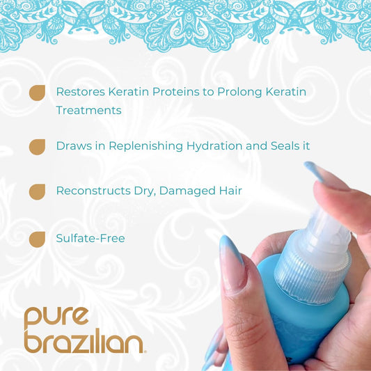 Pure Brazilian leave-in conditioner on wet hair aids detangling and smoothness.
