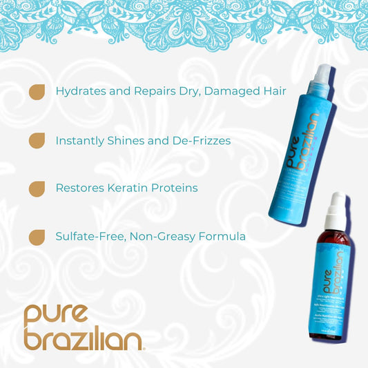 Pure Brazilian Ultra-Light Nourishing Oil bottle pouring for radiant shine