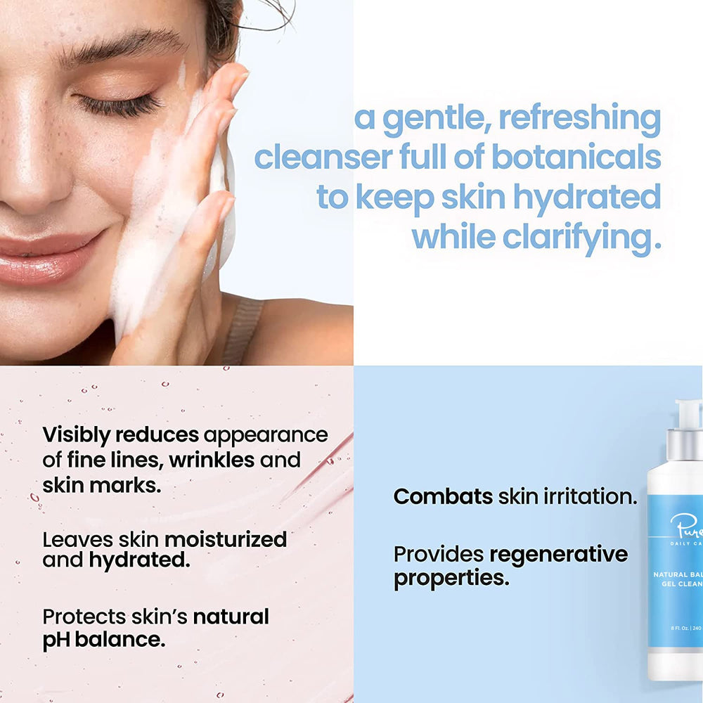 Foamy lather from Pure Daily Care Gel Cleanser cleanses without stripping moisture.