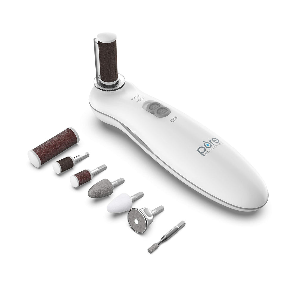 PurePedi Deluxe 10-piece pedicure set shown as a complete home nail care solution