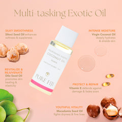 Pure Fiji Dilo and Macadamia body oil squeeze for smooth skin.