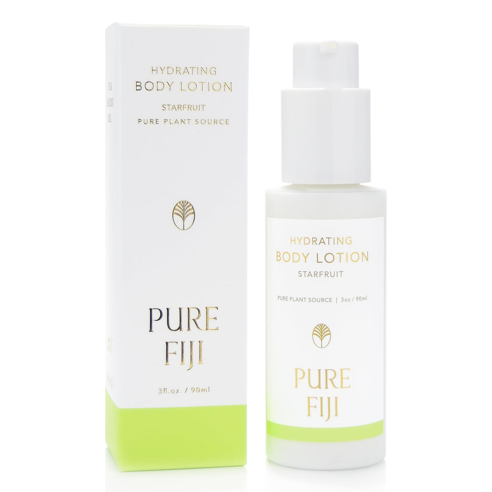 Pure Fiji Hydrating Body Lotion Starfruit bottle delivers travel-size hydration.