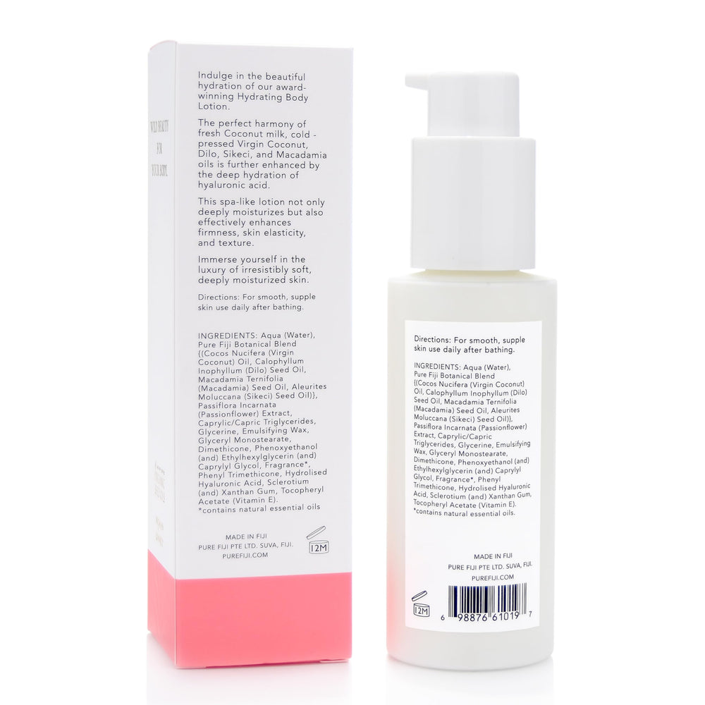 PURE FIJI Hydrating Body Lotion texture is silky and fast-absorbing