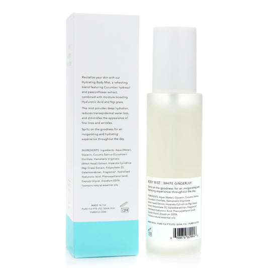PURE FIJI Hydrating Body Mist spritz delivers refreshing hydration to skin.