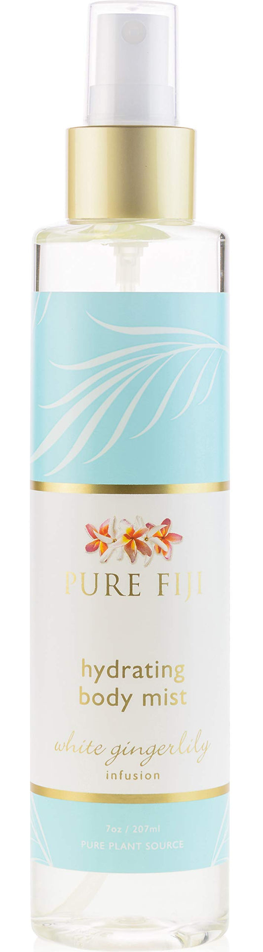 Pure Fiji Hydrating Body Oil Mist spray demonstrates quick-absorb formula after shower