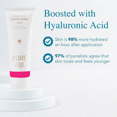 PURE FIJI plant oils and hyaluronic acid close-up highlight key ingredients