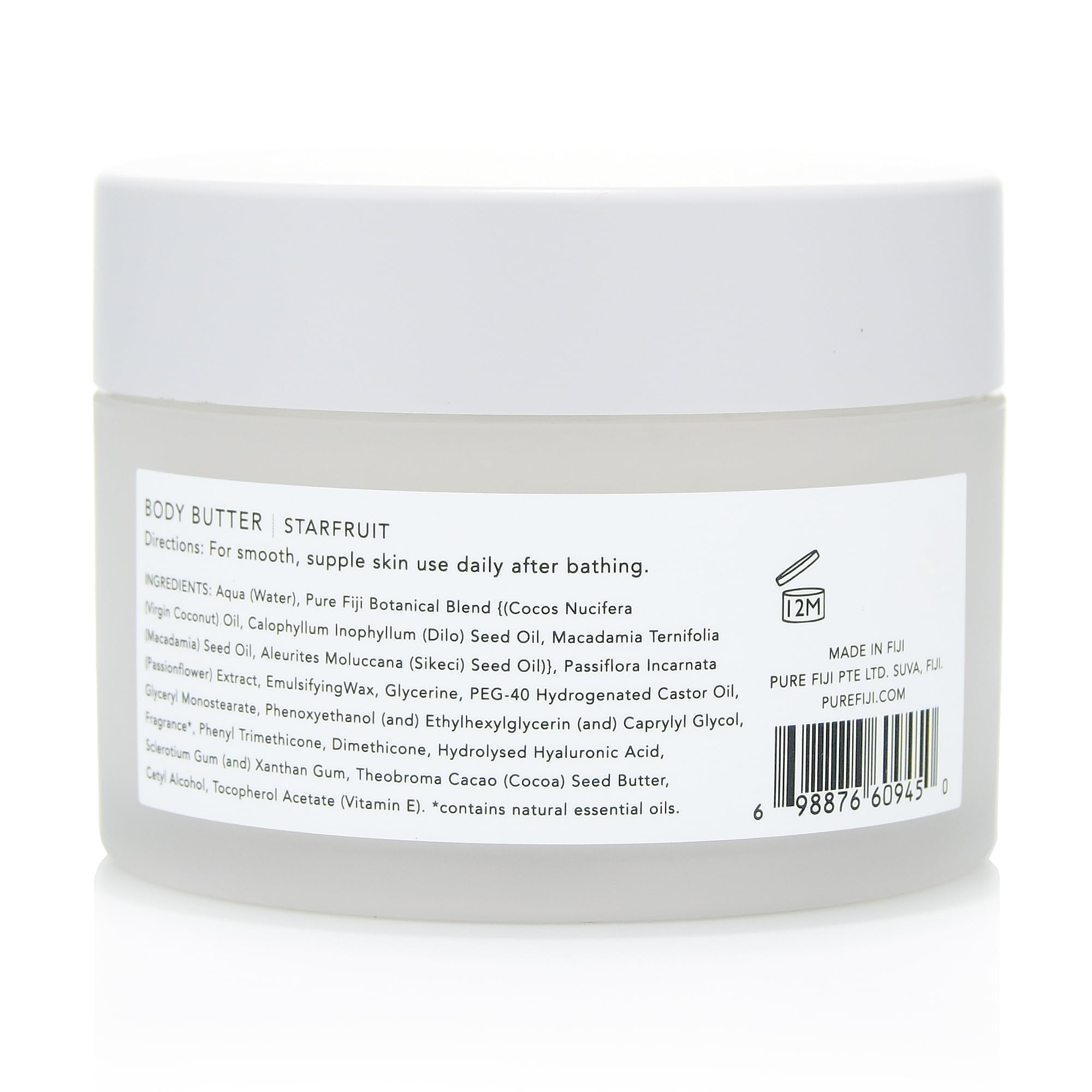 Pure Fiji Nourishing Body Butter starfruit cream swirls show luxurious texture.